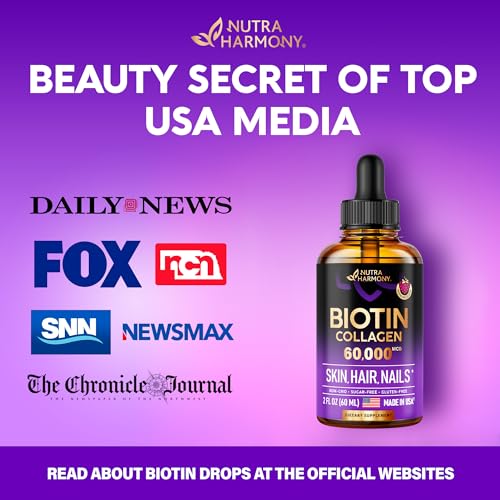 Liquid Biotin & Collagen - Vitamins for Hair Growth Support for Women & Men NUTRAHARMONY buy supplements canada
