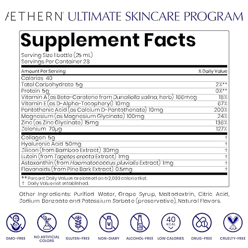Collagen Drink + Hyaluronic Acid. Liquid Skincare Supplement. 12 High-Grade Natural Ingredients AETHERN buy supplements canada