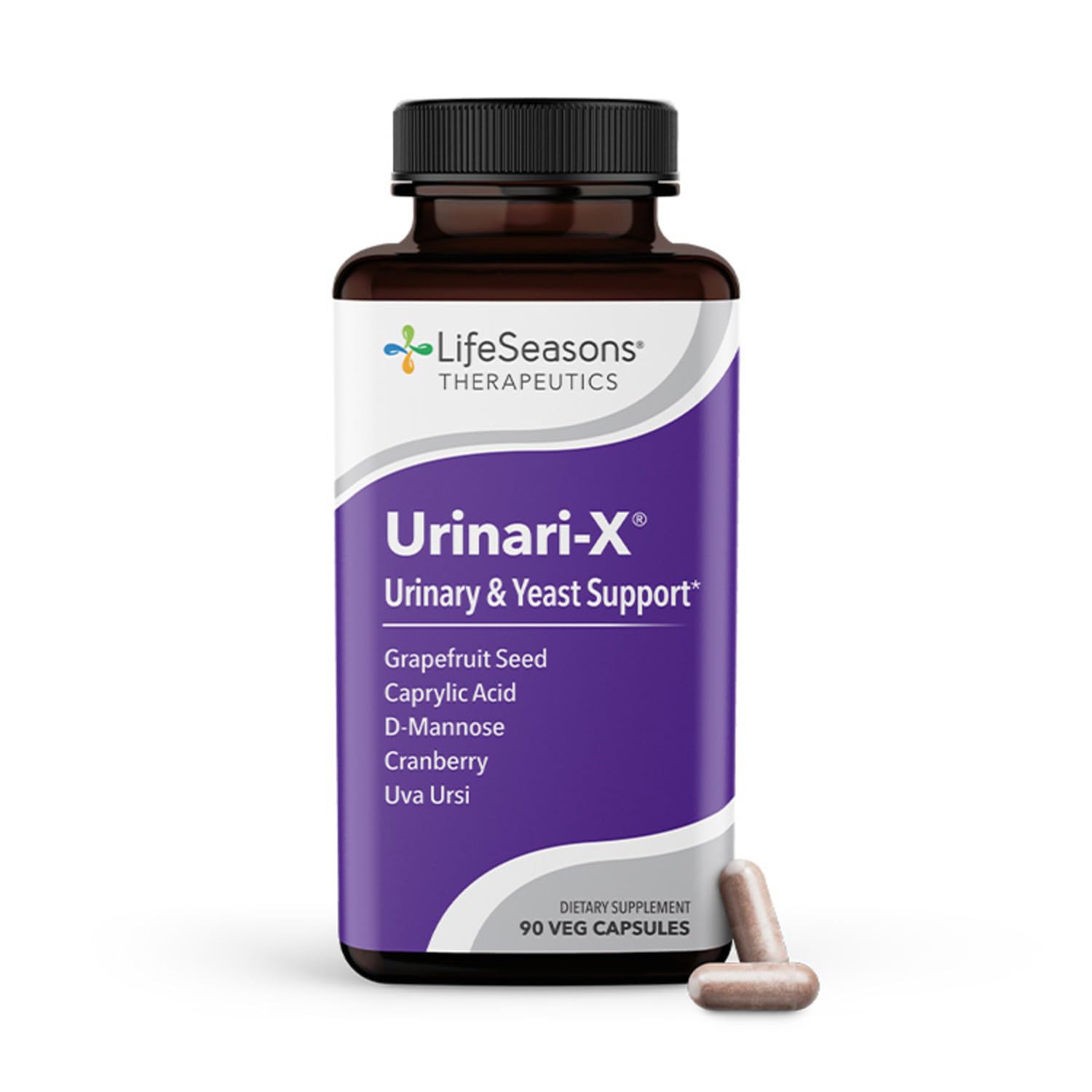 Urinari-X - Urinary Tract Support - Fast Acting UTI Relief - Vitamin Supplement for Healthy Bladder Function & Immunity - D-Mannose, Cranberry, Caprylic Acid, Uva Ursi & Grapefruit - 90 Capsules LifeSeasons buy supplements canada