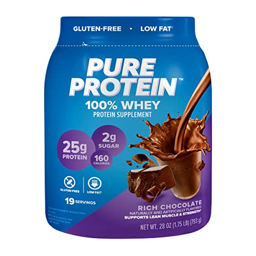 Pure Protein 100% Whey Protein Powder, Rich Chocolate, 25 g Protein, 1.75 lb Pure Protein buy supplements canada