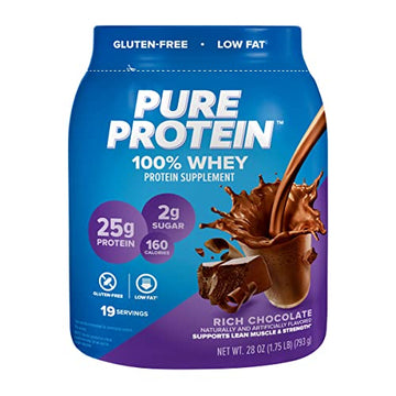 Pure Protein 100% Whey Protein Powder, Rich Chocolate, 25 g Protein, 1.75 lb Pure Protein buy supplements canada