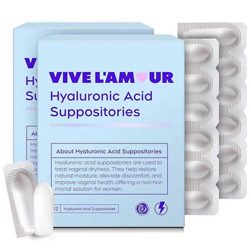 Vive L'Amour 15mg Hyaluronic Acid Vaginal Suppositories (2-Pack, 24 Count), Vaginal Moisturizer, Continuous Hydration, Relieves Vaginal Dryness, Restores Natural Softness & Elasticity, Vaginal Health Vive L'Amour buy supplements canada