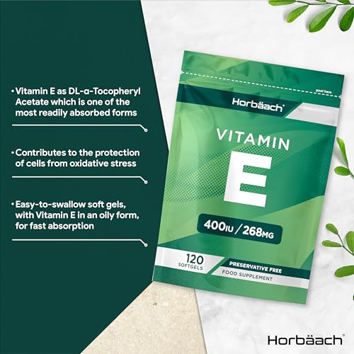 Vitamin E Capsules 400iu | 120 Count | High Strength Vitamin E as DL-a-Tocopheryl Horbäach buy supplements canada