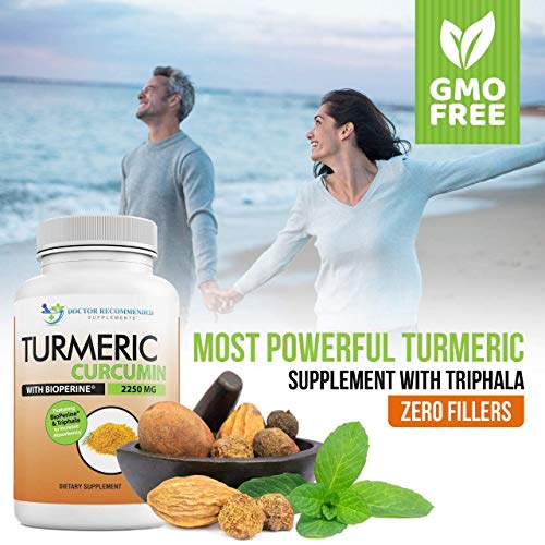 Turmeric Curcumin - 2250mg/d - 95% Curcuminoids - 180 Veggie Caps with Black DOCTOR RECOMMENDED SUPPLEMENTS buy supplements canada