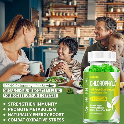 Organic Chlorophyll Gummies with Ashwagandha, Black Seed Oil, Apple Cider Vinegar Sijigood buy supplements canada