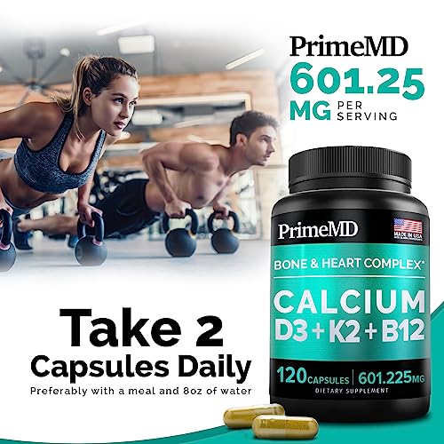 Calcium 600mg, Vitamin D3 K2 B12 Supplement - For Heart, Bone & Immune Support PrimeMD buy supplements canada