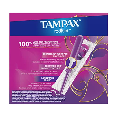 Tampax Radiant Tampons Multipack, Regular/Super/Super Plus Absorbency, With Leakguard Braid Tampax buy supplements canada