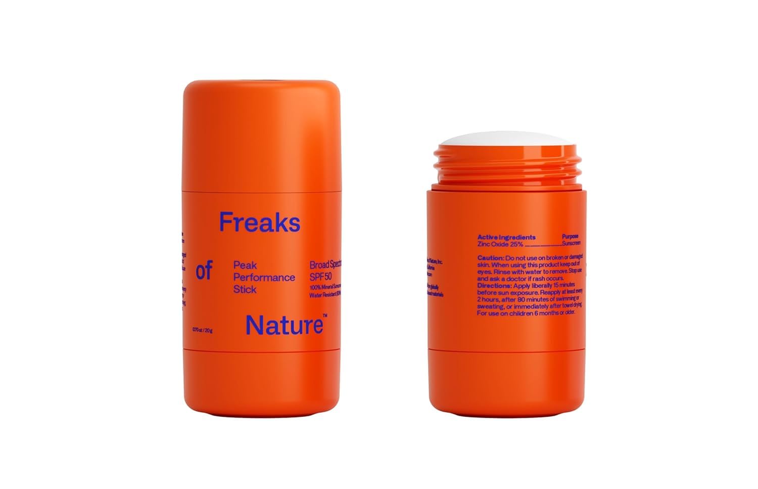Peak Performance Sun Stick SPF 50 | 100% Mineral Sunscreen | Lightweight, 40-Min Water-Resistant | Plant-Based, Eco-Friendly, Reef-Safe, Cruelty-Free | All Skin Types | 0.70 oz | Pack of 2 Freaks of Nature buy supplements canada