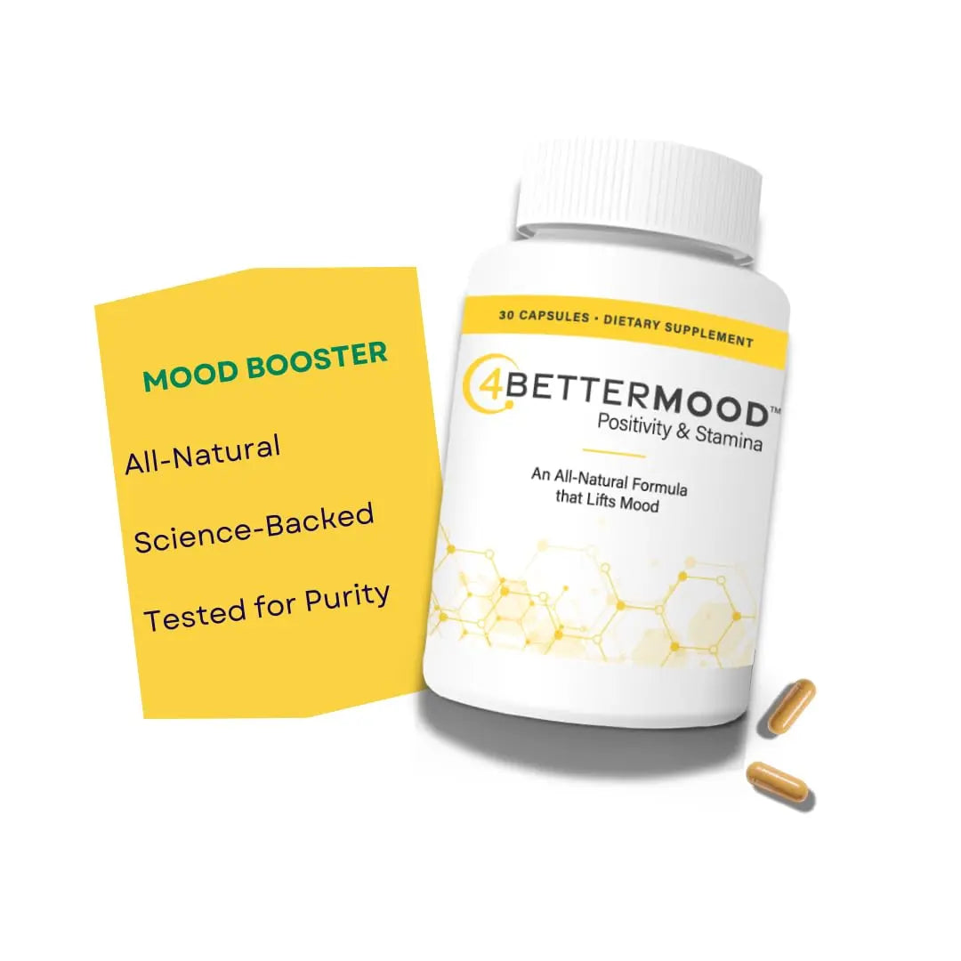 4BETTERMOOD Positivity & Stamina Capsule (30ct) Premium Mood Supplement - Enhance Mood & Promote Emotional Balance - Rhodiola, L-Theanine. Bocopa monnnieri, Velvet Bean, Skull Cap & Ashwaganda. 4BETTERMOOD Positivity & Stamina buy supplements canada