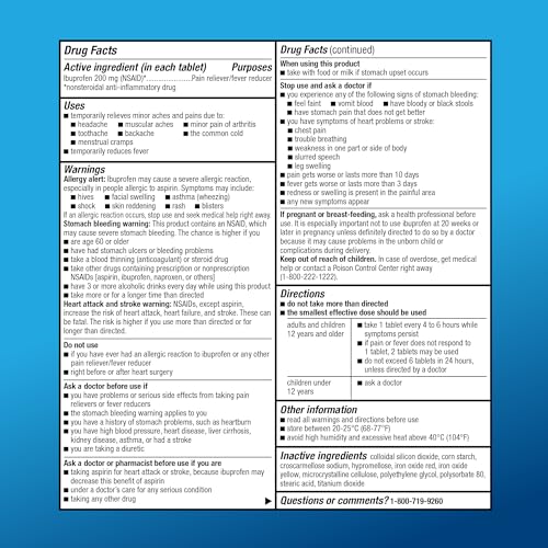 Amazon Basic Care Ibuprofen Tablets 200 mg, Pain Reliever/Fever Reducer, Body Aches Amazon Basic Care buy supplements canada