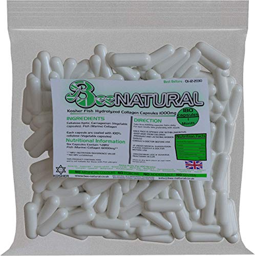 Bee-natural Kosher Pure Marine Hydrolyzed Collagen 1000mg 180 Capsules Bee-natural buy supplements canada