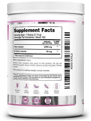 Zazzee PREGNOSITOL Powder, 183 Servings, 6 Month Supply, Premium Myo-Inositol Zazzee buy supplements canada