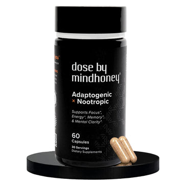 MINDHONEY | DOSE 60 Count, Premium All-in-One Nootropic Brain Supplement | Focus, Mood, Energy, & Memory | Functional Mushrooms & Adaptogens - Lion’s Mane, Ashwagandha, L-Theanine, Bacopa, & Vitamins MINDHONEY buy supplements canada