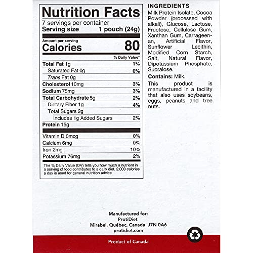 Protidiet Chocolate Flavor High Protein Instant Pudding Mix (7-5.9 oz Pouches) (Chocolate) ProtiDIET buy supplements canada
