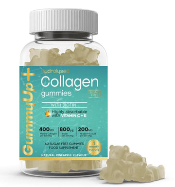 Hydrolysed Collagen Gummies with Biotin, 60 Sugar Free Natural Pineapple Flavoured Gummies ZA ZACANNA buy supplements canada