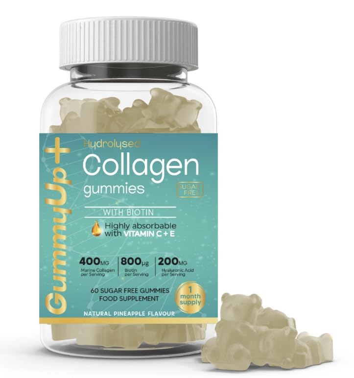 Hydrolysed Collagen Gummies with Biotin, 60 Sugar Free Natural Pineapple Flavoured Gummies ZA ZACANNA buy supplements canada
