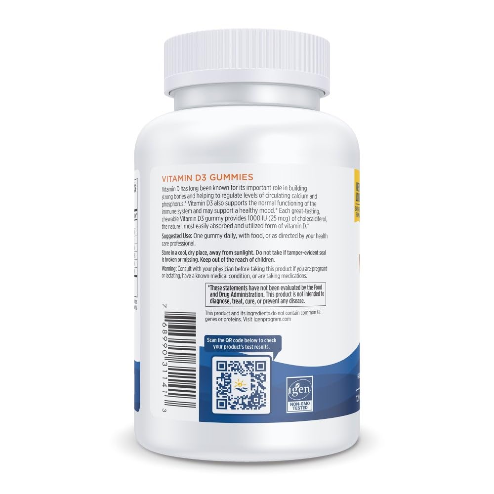Nordic Naturals Vitamin D3 Gummies, Wild Berry - 120 Gummies - 1000 IU Vitamin D3, 1.4 mg Iron - Great Taste - Healthy Bones, Mood & Immune System Function - Non-GMO - 120 Servings Nordic Naturals buy supplements canada