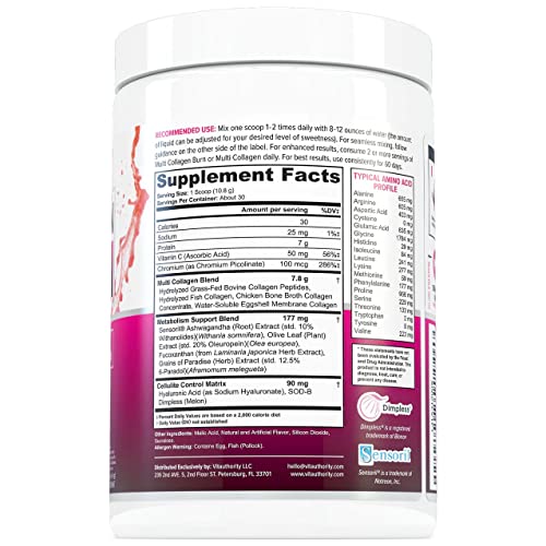 Multi Collagen Burn: Multi-Type Hydrolyzed Collagen Protein Peptides with Hyaluronic Acid Vitauthority buy supplements canada