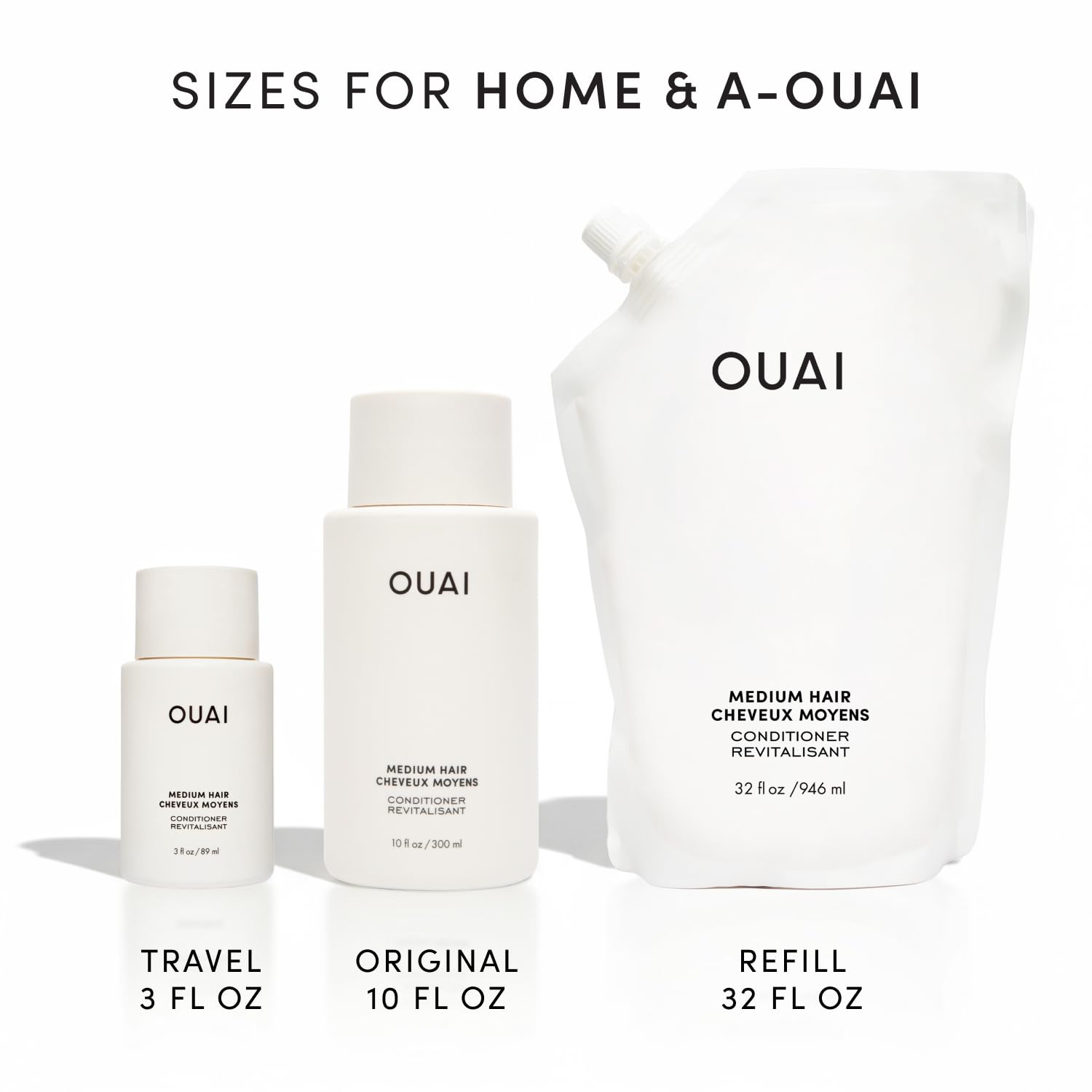OUAI Medium Conditioner Travel Size - Hydrating Hair Conditioner with Coconut Oil, Babassu Oil, and Keratin - Strengthens, Repairs and Adds Shine - Paraben and Phthalate Free Hair Care Products (3 Oz) OUAI buy supplements canada