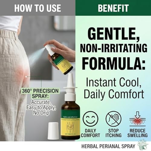 Herbal Hemorrhoid Relief Spray - Fast Acting Relief for Anal Swelling, Itching & Pain, Soothing Perianal Nursing Spray for Discomfort, Natural Plant-Based Formula, 30ML / 1 FL.OZ Aus Healthcare buy supplements canada