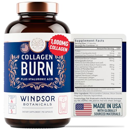 Thermogenic Multi Collagen Burn Capsules - Hydrolyzed Multi Collagen Complex Types WINDSOR BOTANICALS buy supplements canada