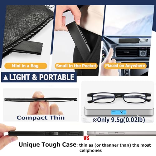 TOVEEN 2 Pack Compact Reading Glasses Anti Blue Light UV, Ultra-thin Slim TR90 Readers TOVEEN buy supplements canada