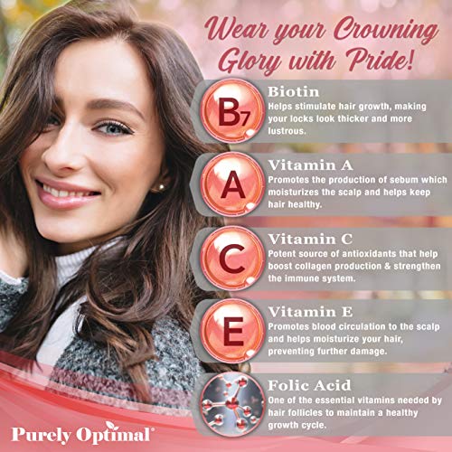 Premium Hair Vitamins Supplement-Gummy Vitamins w/Biotin, Folic Acid, Vitamins A&D Purely Optimal buy supplements canada