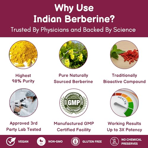 SHRISHA HERBAL Indian Berberine 1500mg - Berberine HCl 500mg Per Capsule - Support SHRISHA HERBAL buy supplements canada