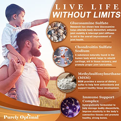 Purely Optimal Premium Glucosamine Chondroitin MSM Supplement Tablets w/Turmeric Purely Optimal buy supplements canada