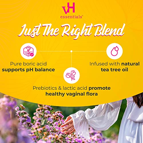 vH essentials Boric Acid + Tea Tree Vaginal Suppositories - Prebiotics Formula with Lactic Acid vH essentials buy supplements canada