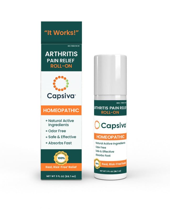 Capsiva Pain Relieving Gel, Absorbs Fast, Odor-Free, Safe for Prescription, No Known Side Effects (Gel Roll-On, 2 Pack, 3 Oz Each) Capsiva buy supplements canada