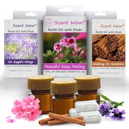 ScentWow® Aromatherapy Car Diffuser Refill Essential Oil Bundle with Three Refill Pads and 10ml Bottles Belle Aroma buy supplements canada