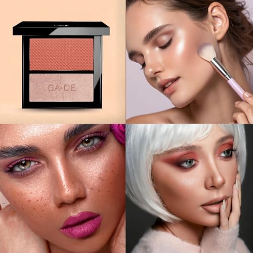 GA-DE Velveteen Blush and Shimmer Duet, 50 - Formulated with Micronized Pearls and Pigments for Sculpting Face and Décolleté - Paraben-Free - 0.26 oz GA-DE buy supplements canada