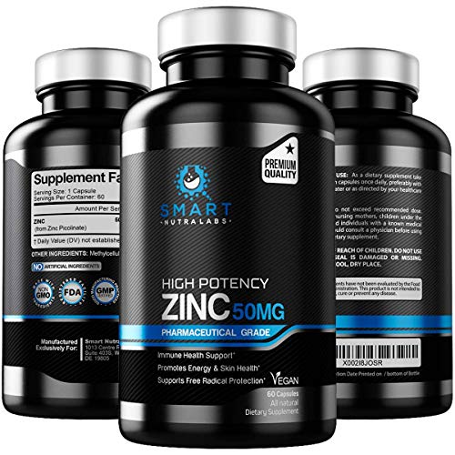 High Potency Zinc Picolinate 50MG- Vegan Zinc Supplement, Supports SMART NUTRA LABS buy supplements canada