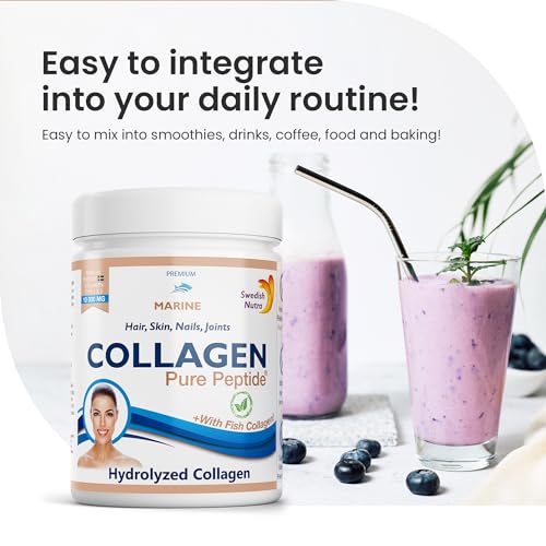 Swedish Nutra Powder Marine Collagen - Pack of 300g, 30 Day Supply | Minimize Fine Lines, Wrinkles & Improve Skin Elasticity | High Absorption Rate Swedish Nutra buy supplements canada