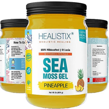 Healistix Pineapple Irish Sea Moss Gel 16 Oz - St Lucia Wildcrafted Seamoss Gel, Packed HX HEALISTIX buy supplements canada