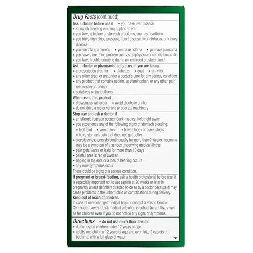 Excedrin PM for Headache Relief, Acetaminophen 250mg, Aspirin 250mg, Diphenhydramine Citrate 38mg, Pain Reliever, Nighttime Sleep-Aid, 100 Count Excedrin buy supplements canada