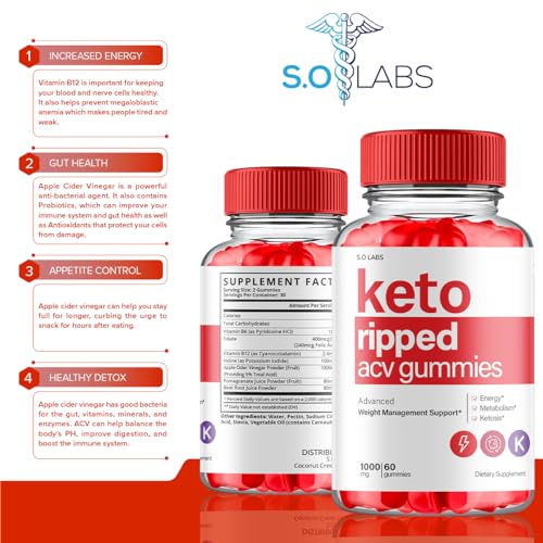 (5 Pack) Keto Ripped ACV Gummies, Keto Ripped ACV Gummies Advanced Weight Loss S.O Labs buy supplements canada
