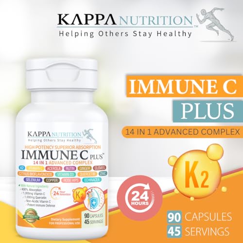 Quercetin 1,000mg, Vitamin C 1,000mg, Zinc 50mg, Vitamin D3 5,000iu, Selenium, Copper, Acerola, Ginger, Rutin, Bitter Orange, Rose Hips, Echinacea, Immune C Plus, 14 in 1 Immune C Plus (120 Count) KAPPA NUTRITION buy supplements canada