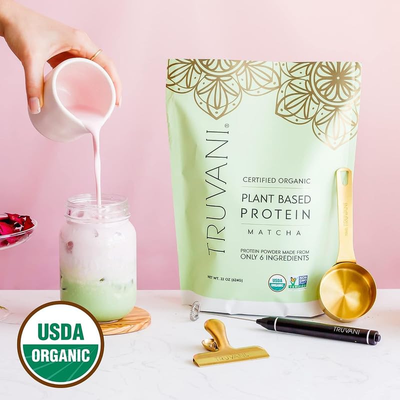 Truvani Organic Vegan Protein Powder Matcha - 20g of Plant Based, Organic Protein Truvani buy supplements canada