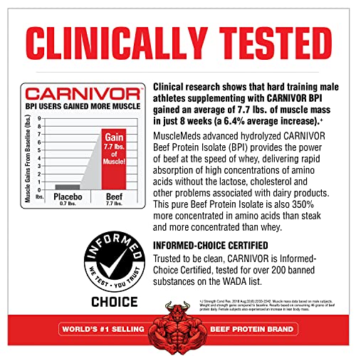 MuscleMeds, Carnivor Beef Protein Isolate Powder 56 Servings, Chocolate, 72 Ounce MuscleMeds buy supplements canada