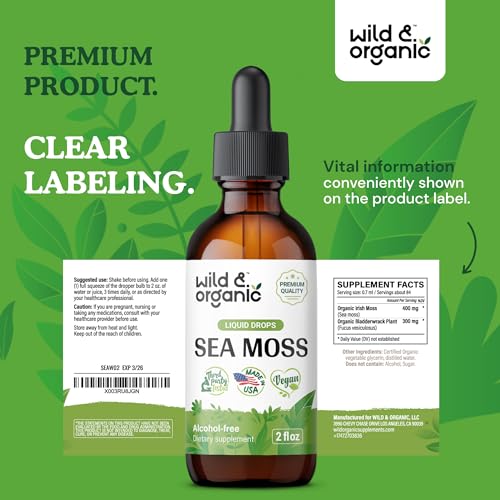 Sea Moss - Organic Sea Moss Liquid Drops - Irish Sea Moss Supplement - Seamoss Wild & Organic buy supplements canada