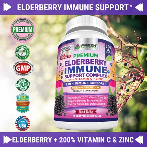 FRESH HEALTHCARE Elderberry Capsules - High Potency Black Elderberry with Zinc FRESH HEALTHCARE buy supplements canada