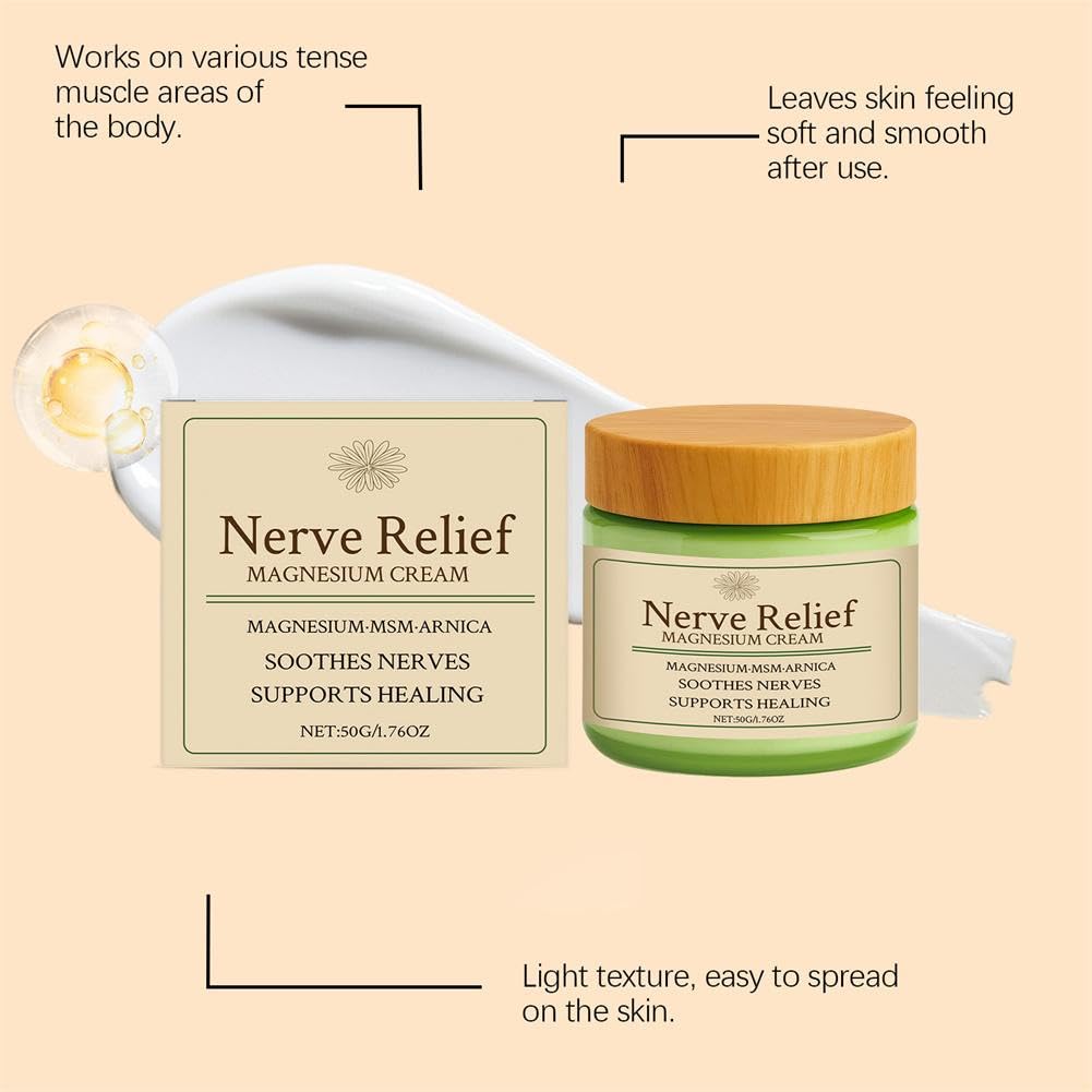 Total Relief Magnesium Cream for Nerve Relief with MSM & Arnica — Soothing Topical Support for Neuropathy & Muscle Relaxation — 2 Pack Value Set (3.52oz Total) Generic buy supplements canada