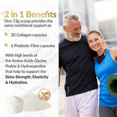 Prebiotic Collagen Powder - 390g Hydrolysed Bovine Collagen Peptides with Prebiotics for Gut Health & Skin Inner Vitality buy supplements canada