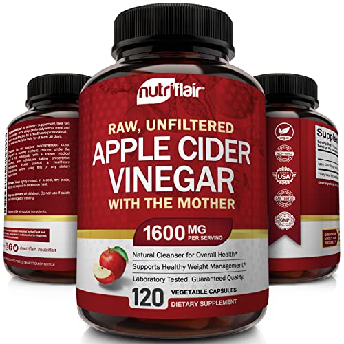 Apple Cider Vinegar Capsules with The Mother - 120 Vegan ACV Pills NutriFlair buy supplements canada