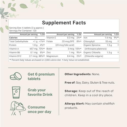 Organic Chlorella Spirulina Tablets, 3000mg Per Serving, 720 Counts, 4 Months Supply Micro Ingredients buy supplements canada
