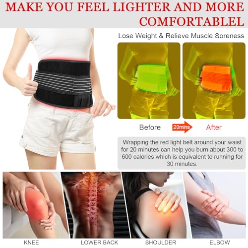 Yofalo 660nm LED Red Light and 850nm Near Infrared Red Light Therapy Belt Device for Body Pain Waist yofalo buy supplements canada