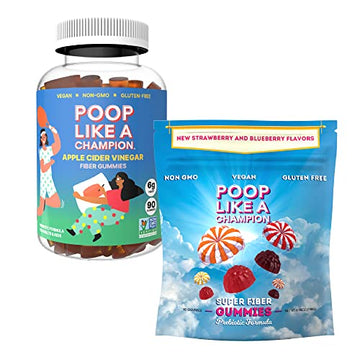 Poop Like a Champion Super Fiber Gummies 6g Fiber - Apple Cider Vinegar & Berries 2 Flavors Poop Like a Champion buy supplements canada