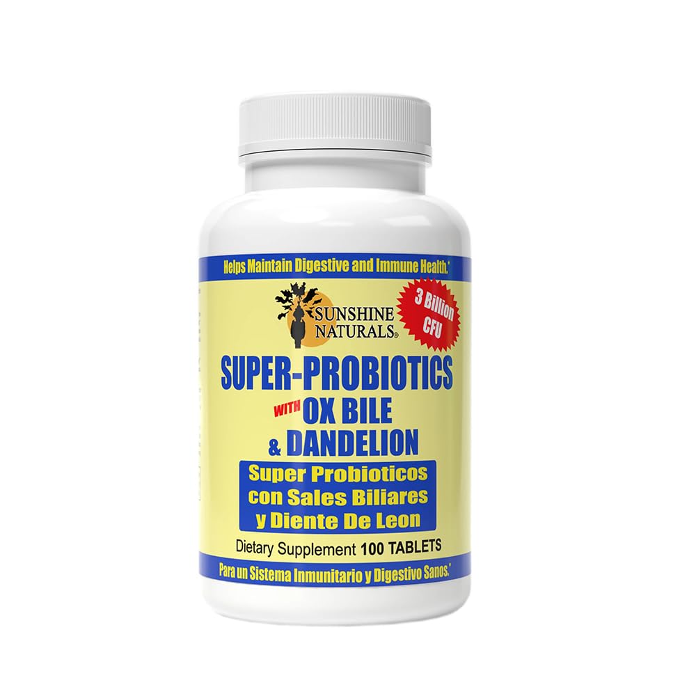Sunshine Naturals Super Probiotics Supplement. Improves Digestion, Gut Health, Immune System Support, and Healthy Bowel Function. Promotes Healthy Flora. 100 Capsules. Sunshine Naturals buy supplements canada